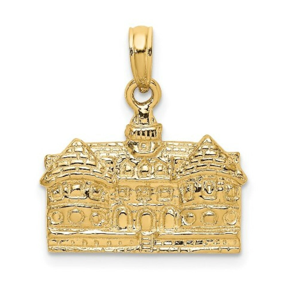 14K Yellow Gold 3-D Court House WILLIAMSBURG, VA Charm Pendant