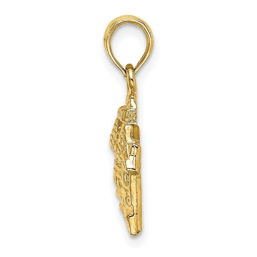14K Yellow Gold 3-D Court House WILLIAMSBURG, VA Charm Pendant