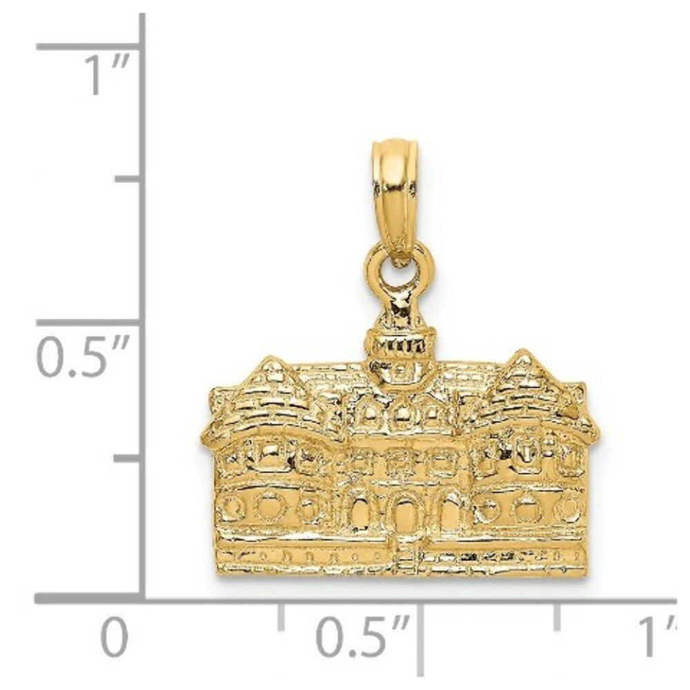 14K Yellow Gold 3-D Court House WILLIAMSBURG, VA Charm Pendant
