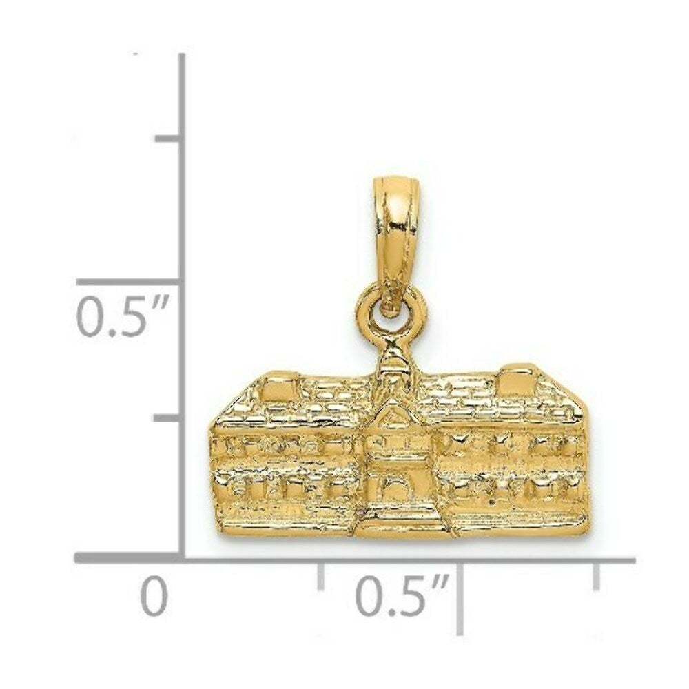 14K Yellow Gold 3-D Wren Buildings Williamsburg VA Virginia Charm Pendant