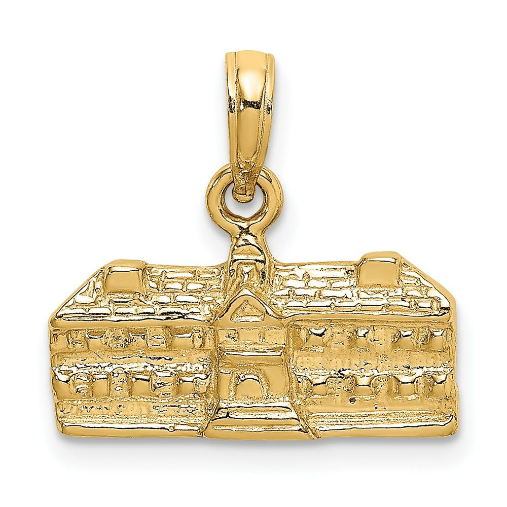 14K Yellow Gold 3-D Wren Buildings Williamsburg VA Virginia Charm Pendant