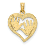 Load image into Gallery viewer, 14K Yellow Gold Cut-Out Double Hand Prints In Heart Charm Pendant

