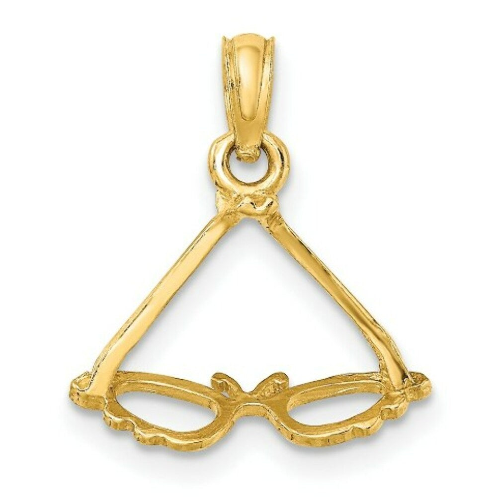 14K Yellow Gold 3-D Polished Butterfly Sunglasses Charm Pendant