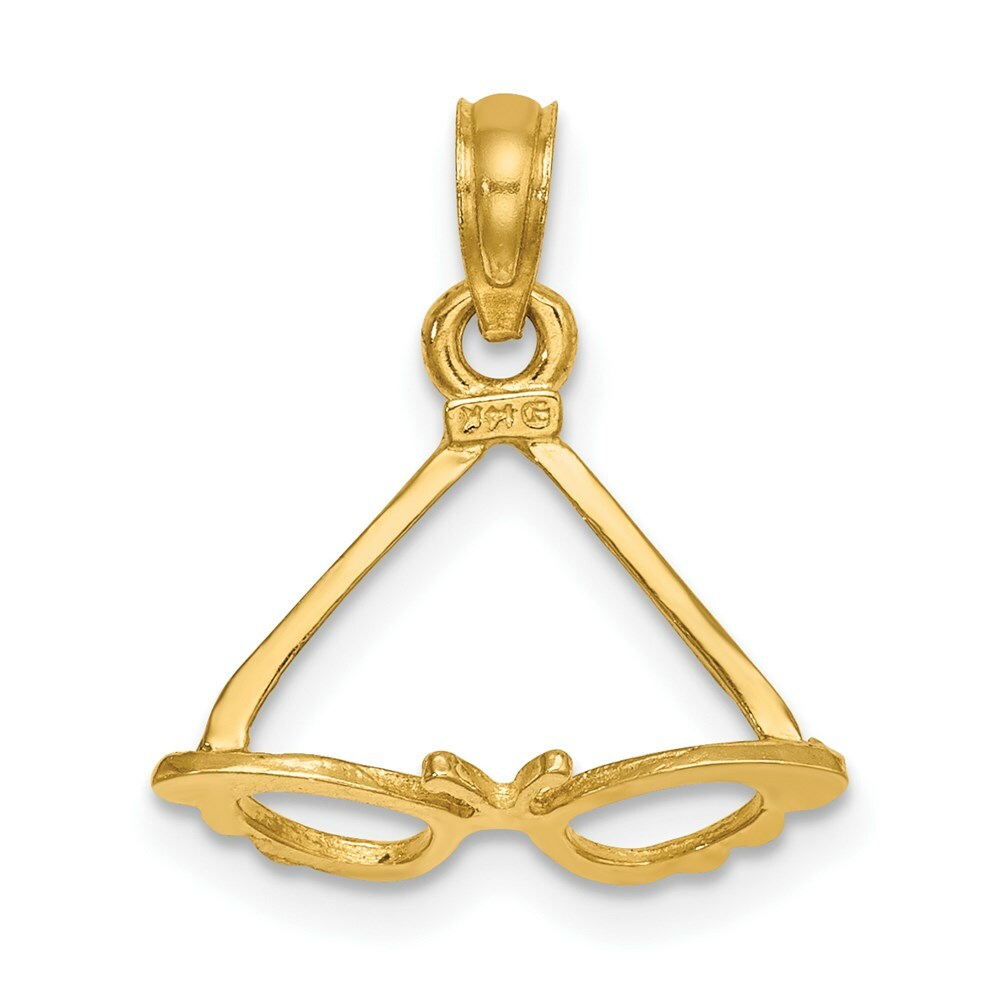 14K Yellow Gold 3-D Polished Butterfly Sunglasses Charm Pendant