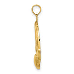 Load image into Gallery viewer, 14K Yellow Gold 2-D &amp; Polished LARGE CLADDAGH HEART Charm Pendant
