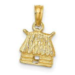 Load image into Gallery viewer, 14K Yellow Gold 3-D Bungalow Island Hut Charm Pendant
