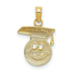 Load image into Gallery viewer, 14K Yellow Gold Polished Smiley Face With Graduation Cap Charm Pendant
