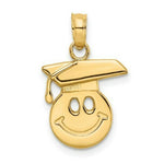 Load image into Gallery viewer, 14K Yellow Gold Polished Smiley Face With Graduation Cap Charm Pendant

