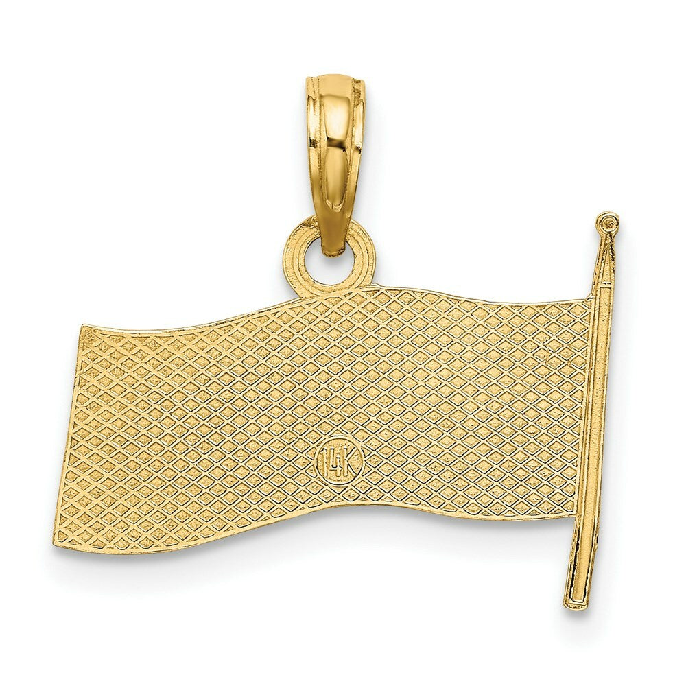 14K Yellow Gold AMERICAN FLAG Charm Pendant