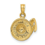 Load image into Gallery viewer, 14K Yellow Gold 3-D Sunhat With Sunglasses Charm Pendant

