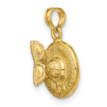 Load image into Gallery viewer, 14K Yellow Gold 3-D Sunhat With Sunglasses Charm Pendant
