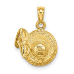 Load image into Gallery viewer, 14K Yellow Gold 3-D Sunhat With Sunglasses Charm Pendant
