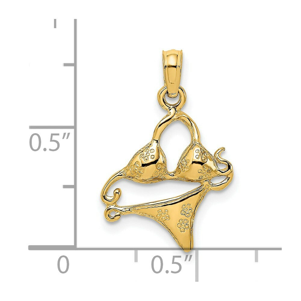 14K Yellow Gold BIKINI BATHING SUIT Charm Pendant