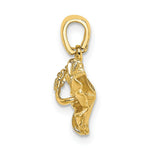 Load image into Gallery viewer, 14K Yellow Gold 2-D Textured Hibiscus Flower Charm Pendant
