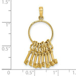 Load image into Gallery viewer, 14K Yellow Gold Moveable I Love YOU Key Chain Charm Pendant
