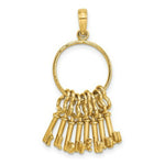 Load image into Gallery viewer, 14K Yellow Gold Moveable I Love YOU Key Chain Charm Pendant

