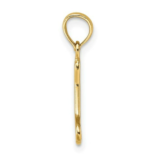 14K Yellow Gold Cut-Out & Polished Mini Dog Bone Charm Pendant