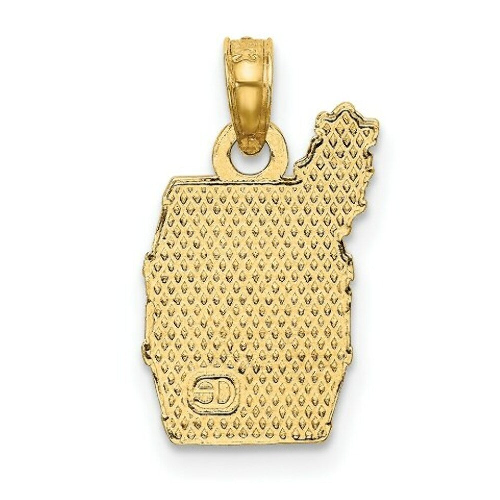 14K Yellow Gold 2-D WINE BARREL With GRAPES Charm Pendant