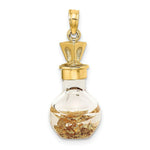 Load image into Gallery viewer, 14K Yellow Gold 3-D Gold Leaf In Bottle Charm Pendant
