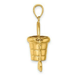Load image into Gallery viewer, 14K Yellow Gold 3-D &amp; Moveable Beach Bucket With Shovel Charm Pendant
