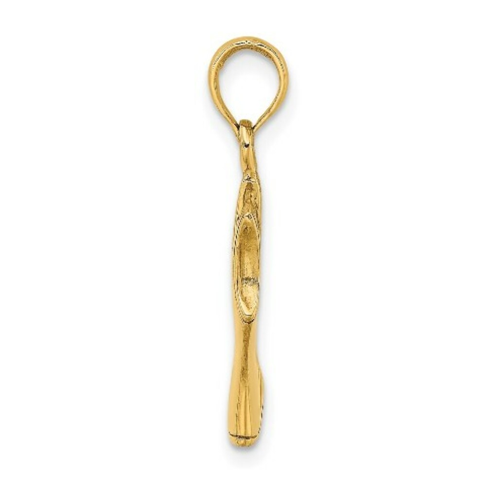 14K Yellow Gold 3-D Tank Top Shirt With Heart Charm Pendant