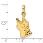 Load image into Gallery viewer, 14K Yellow Gold 3-D Tank Top Shirt With Heart Charm Pendant
