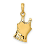 Load image into Gallery viewer, 14K Yellow Gold 3-D Tank Top Shirt With Heart Charm Pendant
