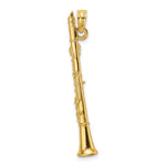 Load image into Gallery viewer, 14K Yellow Gold 3-D CLARINET Charm Pendant
