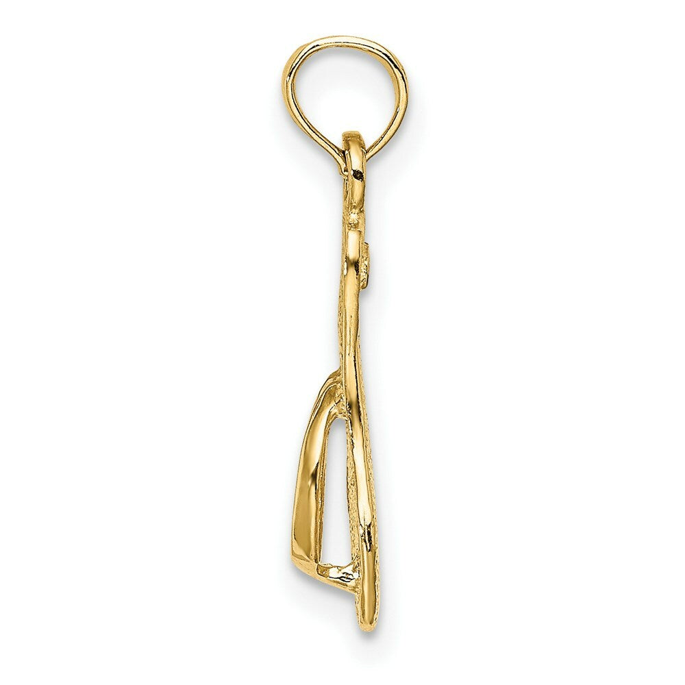 14K Yellow Gold Single Polished Strap FLIP-FLOP Charm Pendant