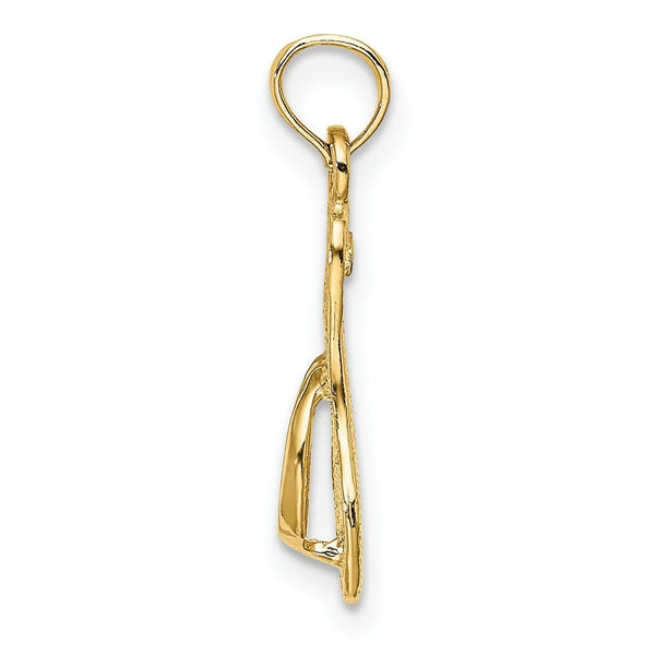 14K Yellow Gold Single Polished Strap FLIP-FLOP Charm Pendant
