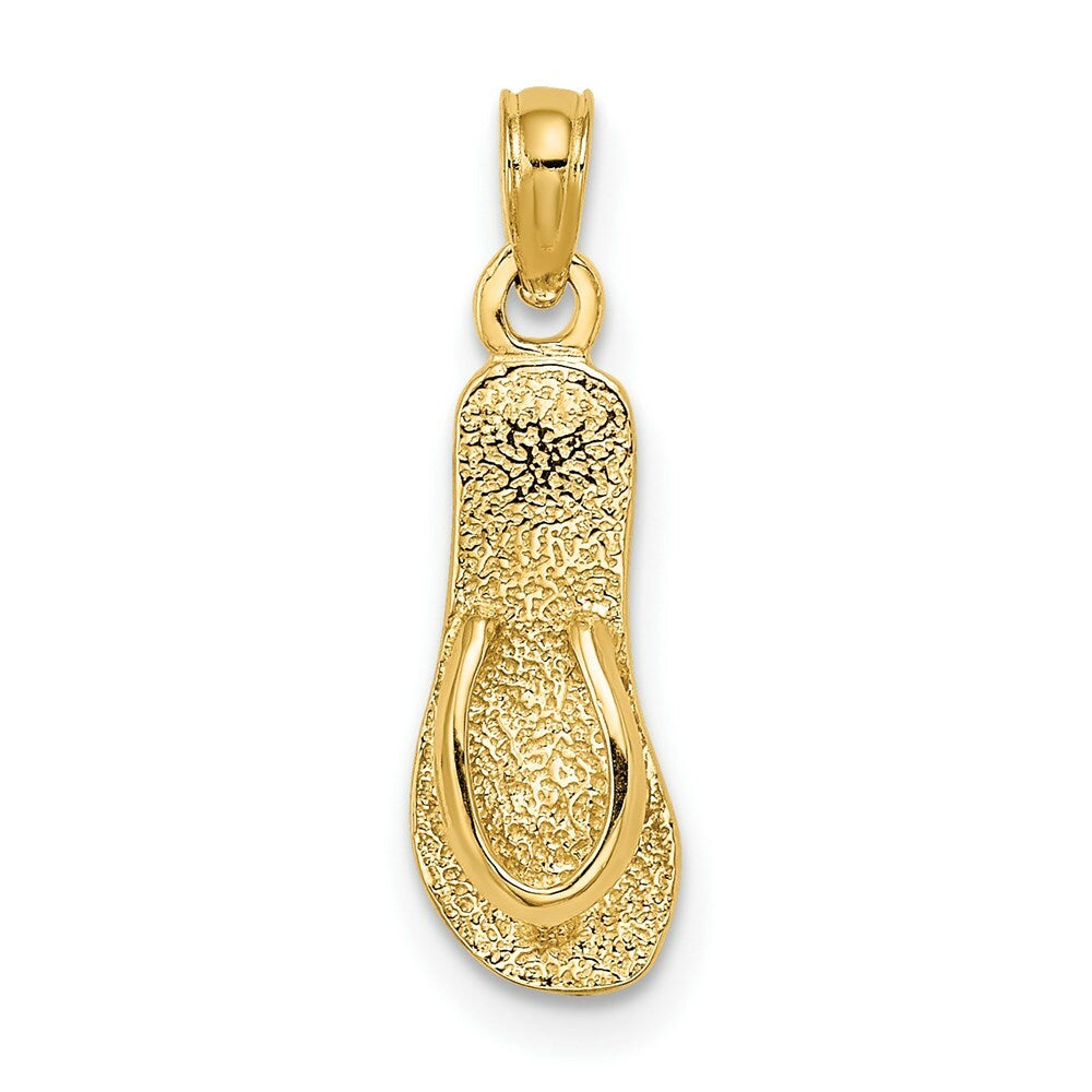 14K Yellow Gold Single Polished Strap FLIP-FLOP Charm Pendant