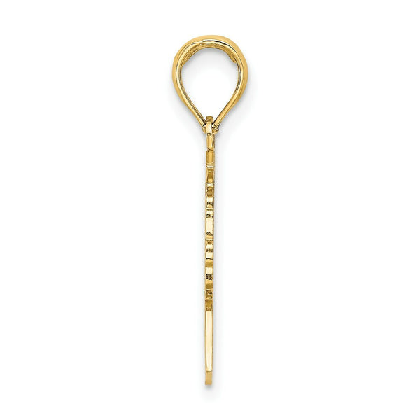 14K Yellow Gold Polished Female Graduation Profile With Diploma Charm Pendant