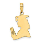 Load image into Gallery viewer, 14K Yellow Gold Polished Female Graduation Profile With Diploma Charm Pendant
