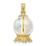 Load image into Gallery viewer, 14K Yellow Gold 3-D Crystal Ball Charm Pendant
