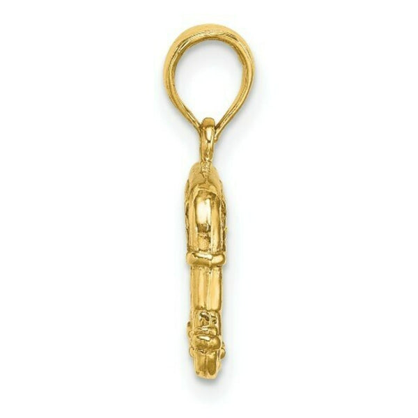 14K Yellow Gold 3-D & Textured Republican Elephant Charm Pendant