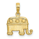 Load image into Gallery viewer, 14K Yellow Gold 3-D &amp; Textured Republican Elephant Charm Pendant
