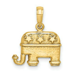 Load image into Gallery viewer, 14K Yellow Gold 3-D &amp; Textured Republican Elephant Charm Pendant
