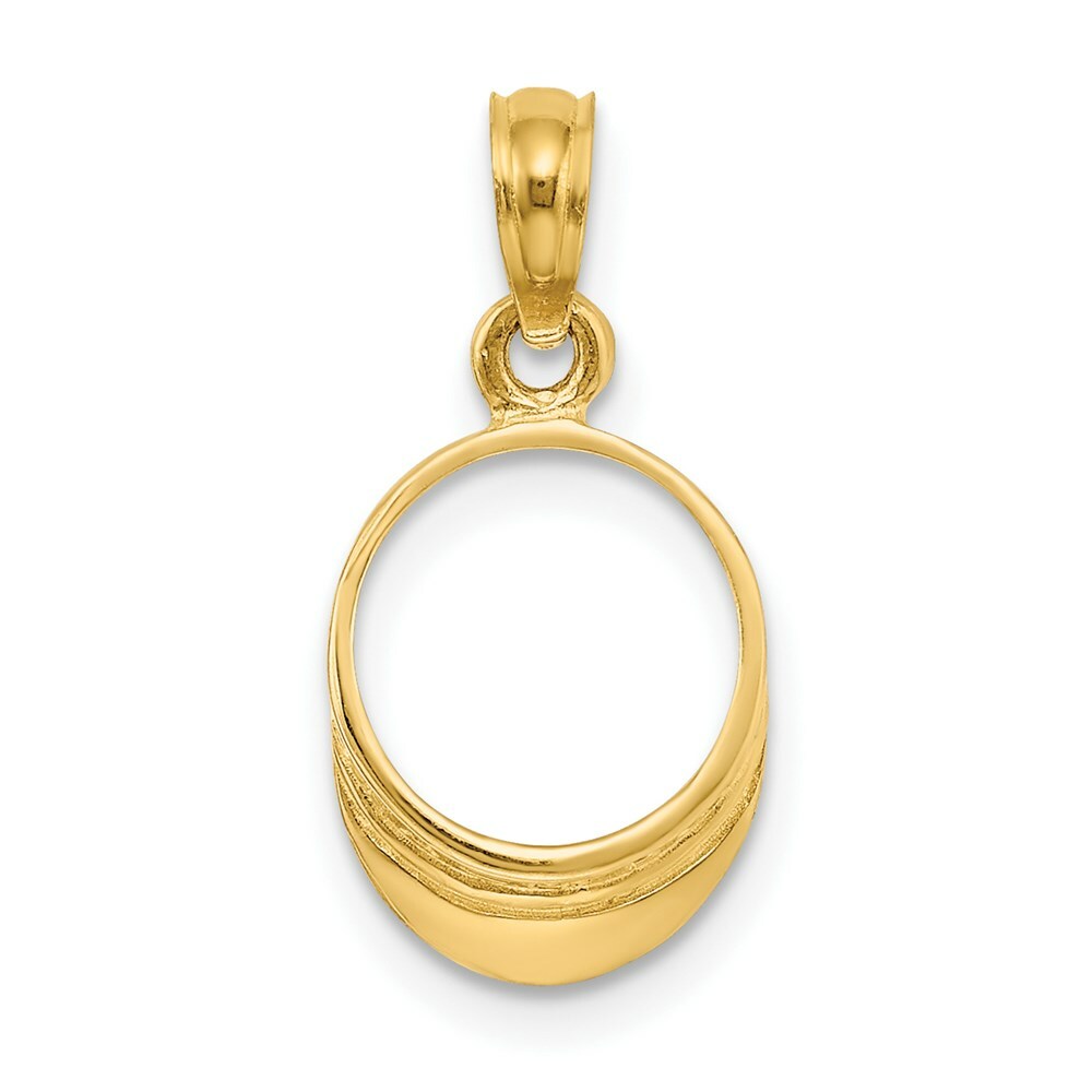 14K Yellow Gold 3-D Polished Beach Bum Sun Visor Charm Pendant