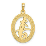 Load image into Gallery viewer, 14K Yellow Gold Chinese Love Symbol In Engraved Oval Frame Charm Pendant
