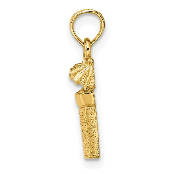 14K Yellow Gold 2-D Cocktail Cocktail Drink With Umbrella Charm Pendant