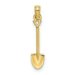 Load image into Gallery viewer, 14K Yellow Gold 3-D Polished SHOVEL GARDEN TOOL Charm Pendant

