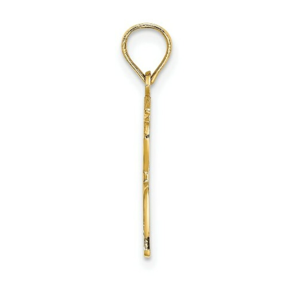 14K Yellow Gold Polished Male Graduation Profile Charm Pendant