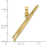 Load image into Gallery viewer, 14K Yellow Gold 3-D Moveable DRUM StickS Charm Pendant
