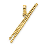 Load image into Gallery viewer, 14K Yellow Gold 3-D Moveable DRUM StickS Charm Pendant
