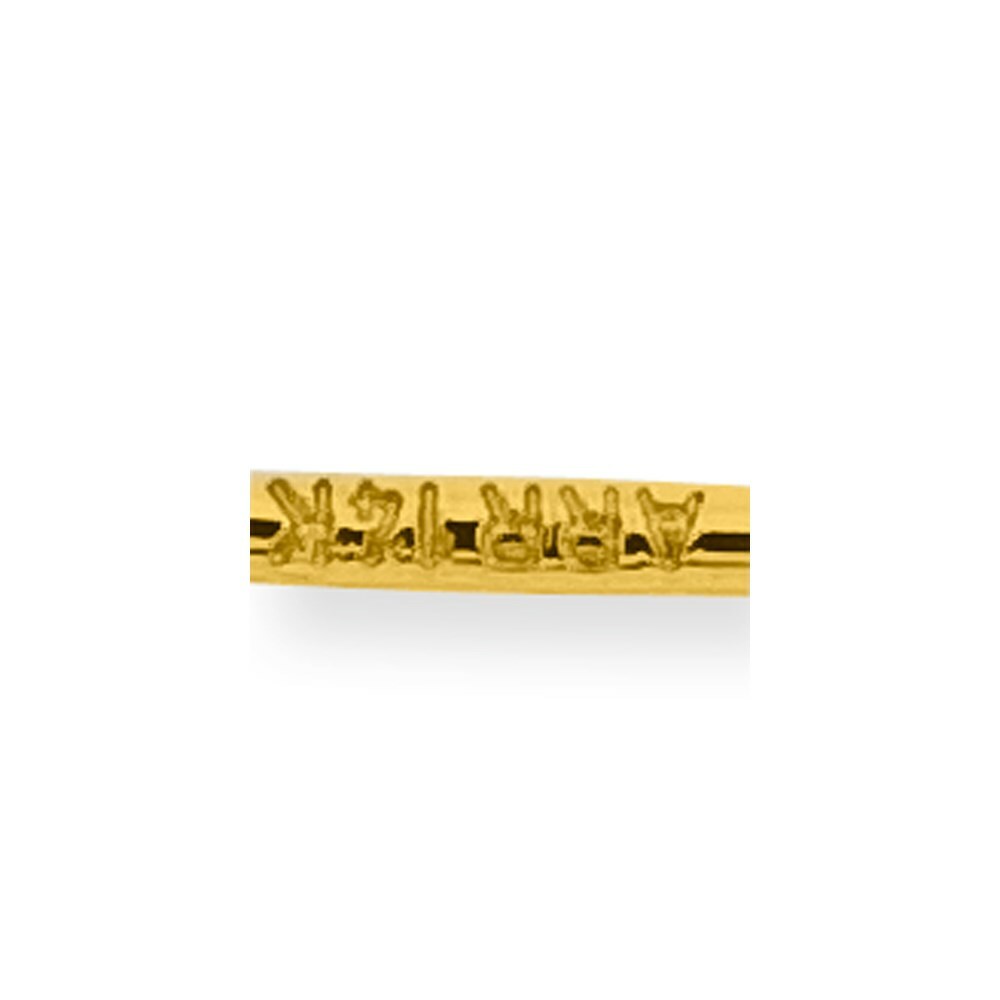 Solid Satin Polished Heart Pin in 14K Yellow Gold and Rhodium