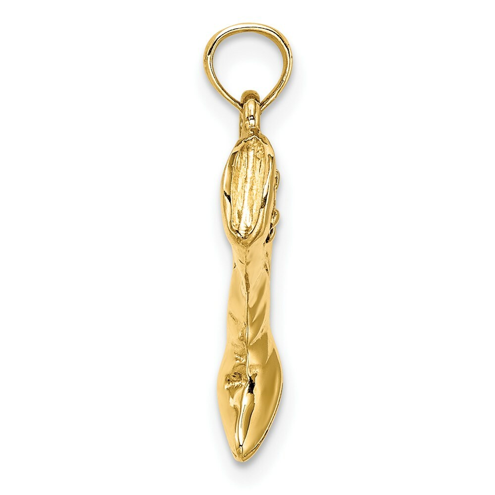 14K Yellow Gold 3-D COWBOY BOOT Charm Pendant
