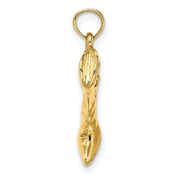 14K Yellow Gold 3-D COWBOY BOOT Charm Pendant