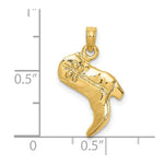 Load image into Gallery viewer, 14K Yellow Gold 3-D COWBOY BOOT Charm Pendant
