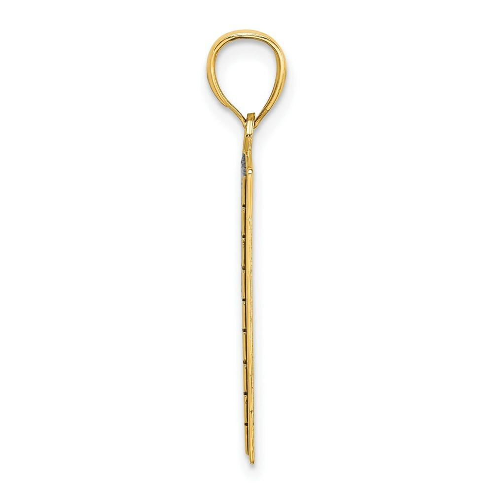 14K Yellow Gold Polished and Antiqued Sudoku Game Board Charm Pendant
