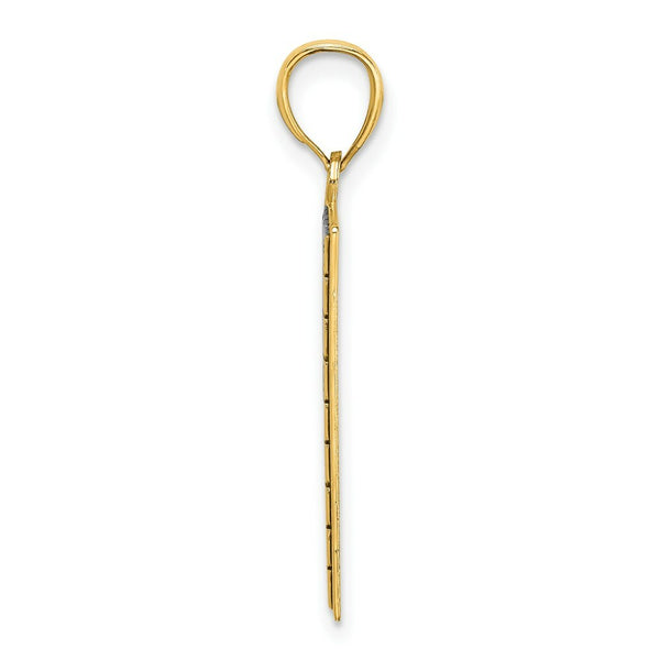 14K Yellow Gold Polished and Antiqued Sudoku Game Board Charm Pendant
